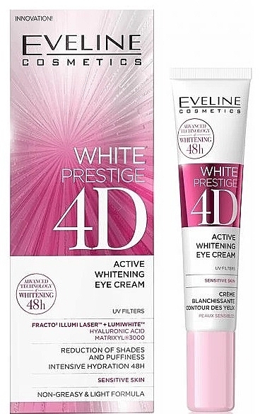 Крем для кожи вокруг глаз - Eveline Cosmetics White Prestige 4D Active Whitening Eye Cream — фото N1