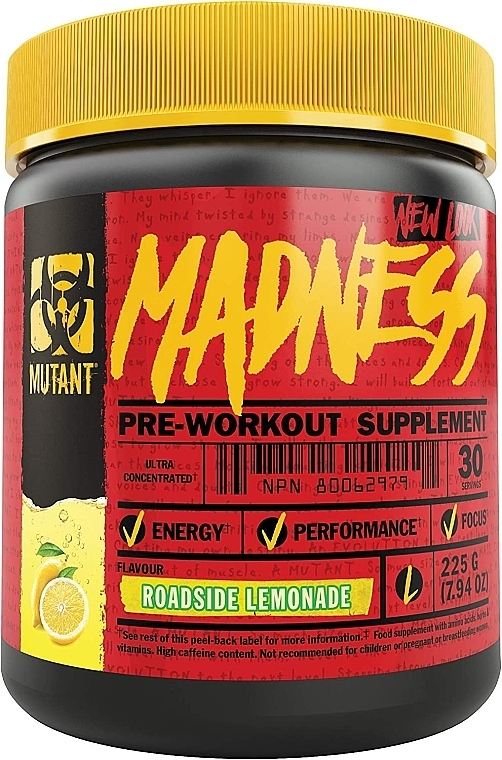 Предтренировочный комплекс "Лимонад" - Mutant Madness Roadside Lemonade Pre-Workout — фото N1