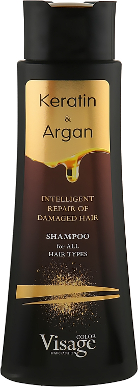 Шампунь для волосся з кератином і арганієвою олією - Visage Keratin & Argan Shampoo — фото N3