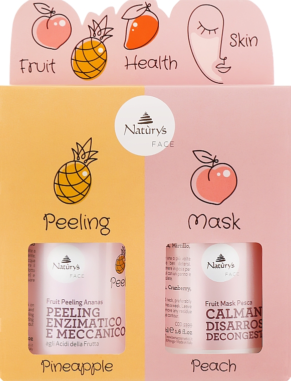 Набор - Bema Cosmetici Naturys Pineapple + Peach (f/peel/50ml + f/mask/50ml) — фото N1