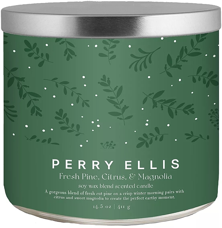 Ароматическая свеча - Perry Ellis Fresh Cut Pine Citrus & Magnolia Fine Fragrance Candle — фото N1