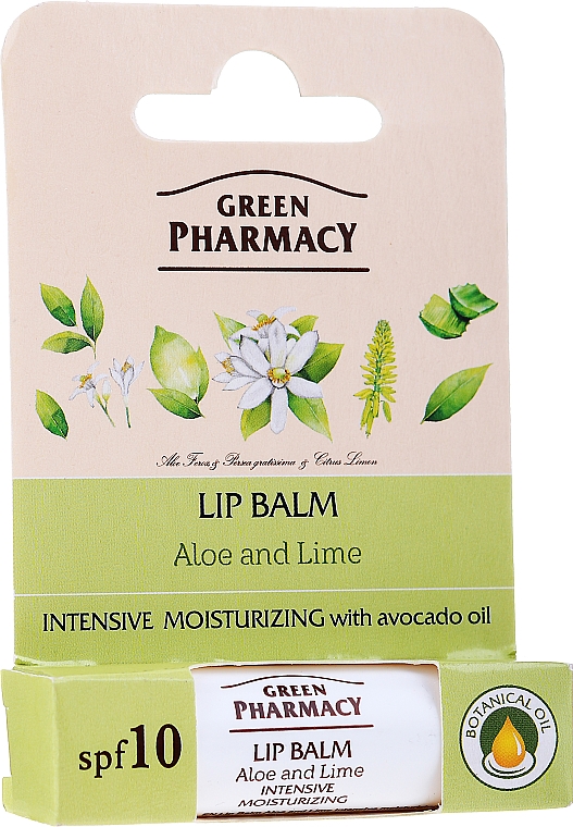 Бальзам для губ "Алое і лайм" - Green Pharmacy Lip Balm With Aloe And Lime — фото N2