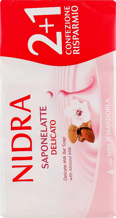 Крем-мило для рук з мигдальним молоком - Nidra Delicate Milk Bar Soap With Almond — фото N1