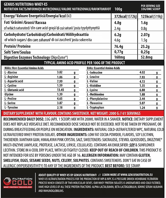 Протеїн "Печиво Biscotti" - Genius Nutrition Whey-X5 Premium Protein Biscotti Cookies — фото N3