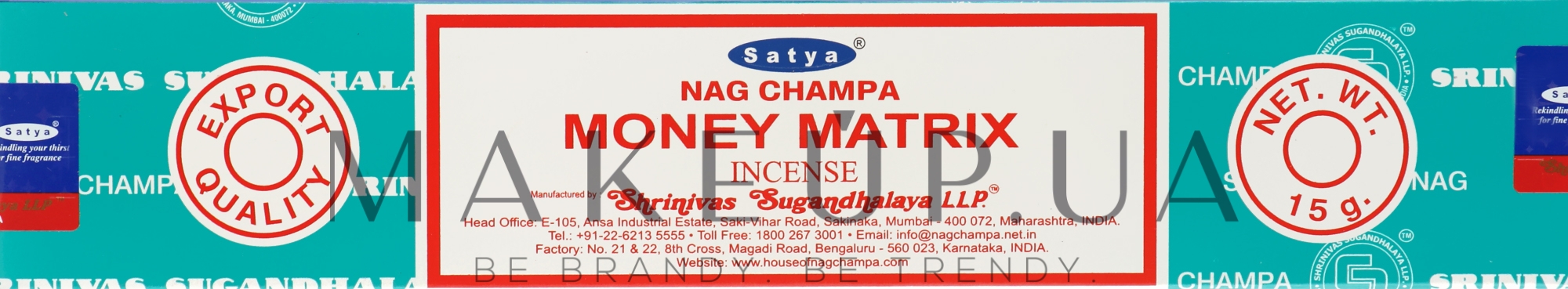 Благовония "Денежная матрица" - Satya Money Matrix Incense — фото 15g