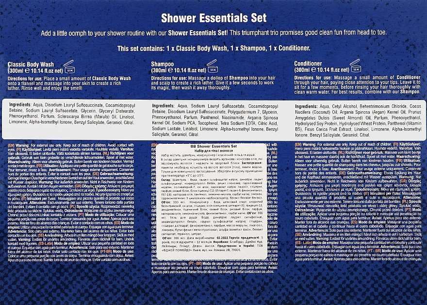УЦЕНКА Набор - The Bluebeards Revenge Shower & Styling Set (shov/gel/300ml + shm/300ml + cond/300ml) * — фото N3