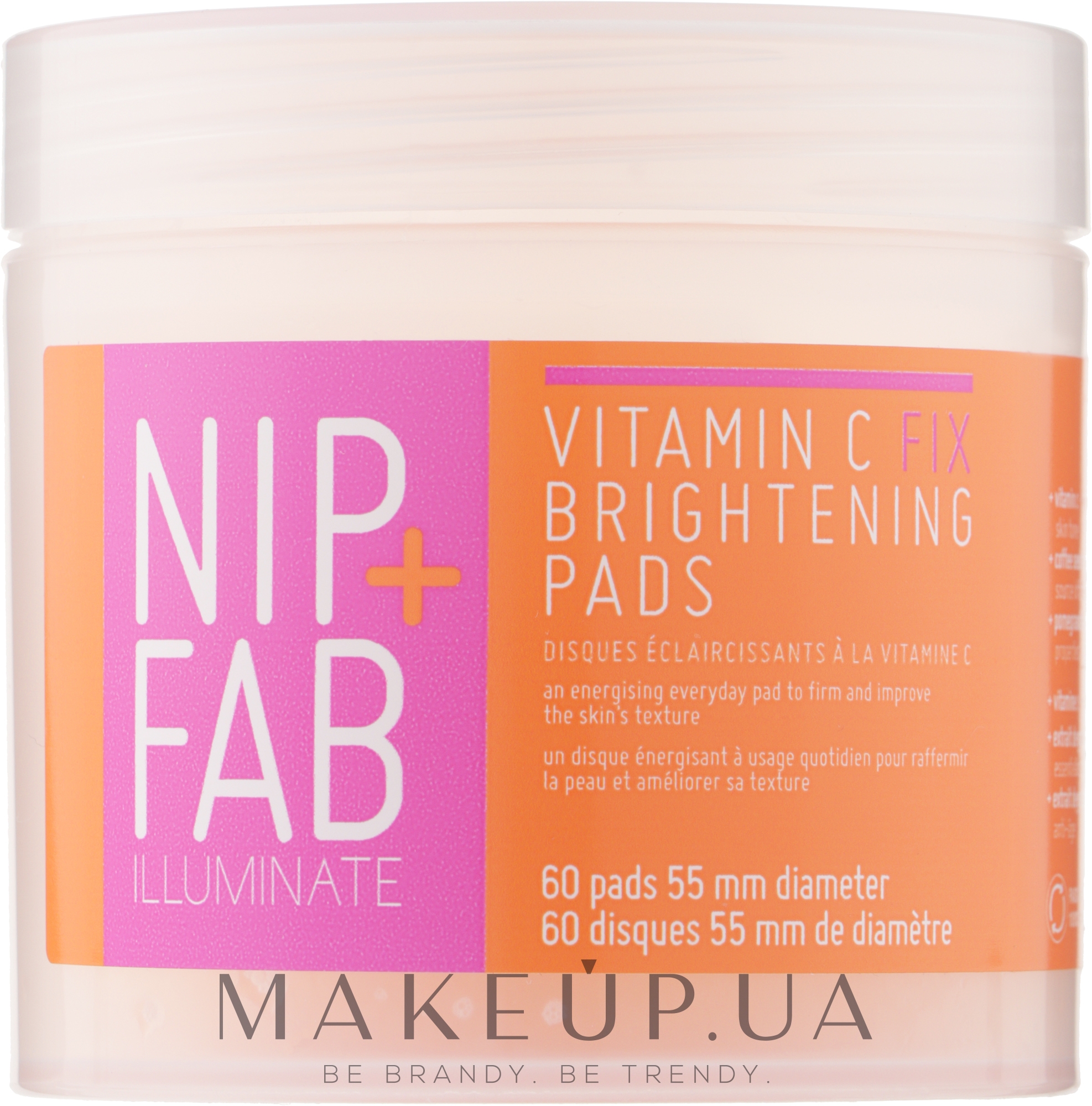 Диски для обличчя з вітаміном С - NIP + FAB Vitamin C Fix Brightening Pads — фото 60шт