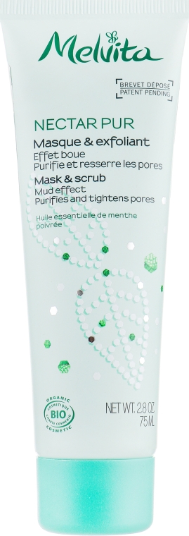 Маска-скраб для обличчя - Melvita Nectar Pur Mask & Scrub Mud Effect