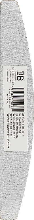 Пилочка для нігтів "Півмісяць", сіра, 100/180 - Tools For Beauty Nail File Bridge — фото N2