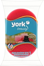 Губка для ванны и массажа "Радуга", красный + салатовый - York — фото N1