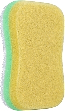 Губка для тіла масажна, жовто-зелена - Sanel Fit Kosc — фото N1