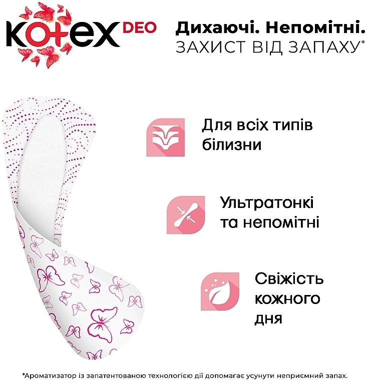 Ежедневные гигиенические прокладки, 56 шт - Kotex Deo Ultraslim — фото N4