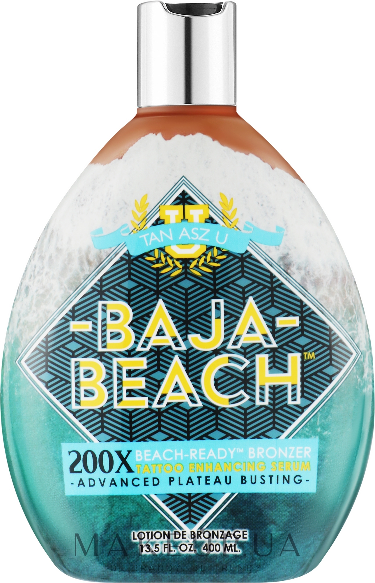 Крем для солярію з бронзантами та захистом тату - Tan Asz U Baja Beach 200X Beach-Ready Bronzer — фото 400ml