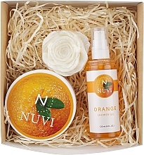 Подарочный набор для тела "Апельсин" - Nuvi (soap/75g + b/scrub/200g + show/gel/120ml) — фото N1