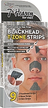 Полоски для Т-зоны - 7th Heaven Men's Blackhead T-Zone Strips Charcoal & Tea Tree — фото N1