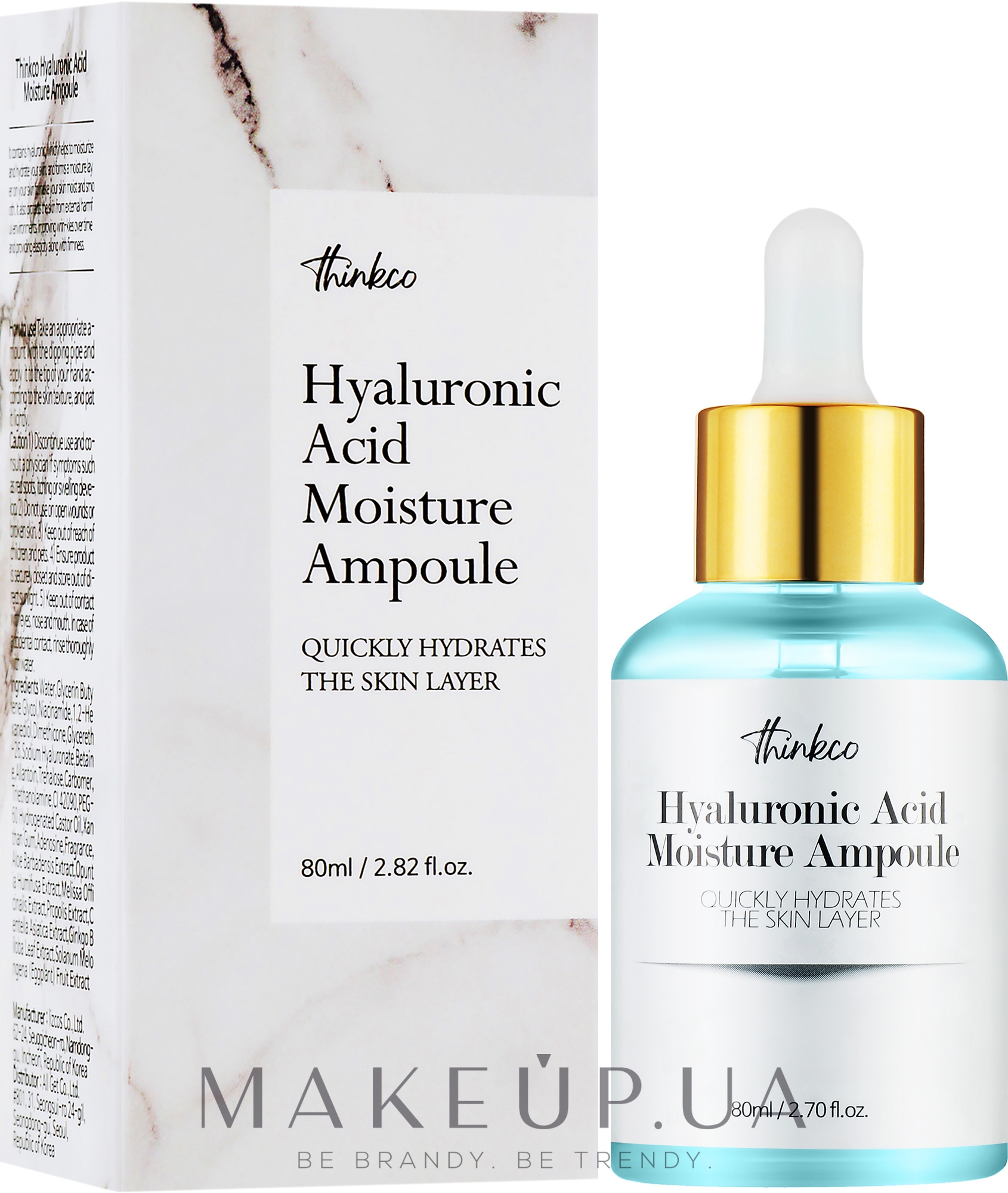 Зволожувальна сироватка з гіалуроновою кислотою - Thinkco Hyaluronic Acid Moisture Ampoule — фото 80ml