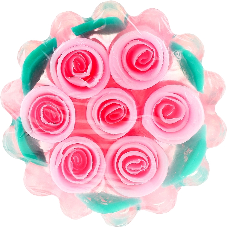 Натуральне гліцеринове мило "Троянда", кошик, рожеве - Bulgarian Rose Glycerin Soap Rose Fantasy — фото N1