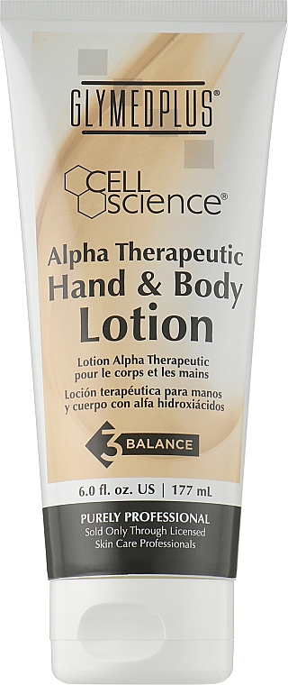 Лосьйон для рук і тіла подвійної дії - GlyMed Plus Cell Science Alpha Therapeutic Hand and Body Lotion — фото N1