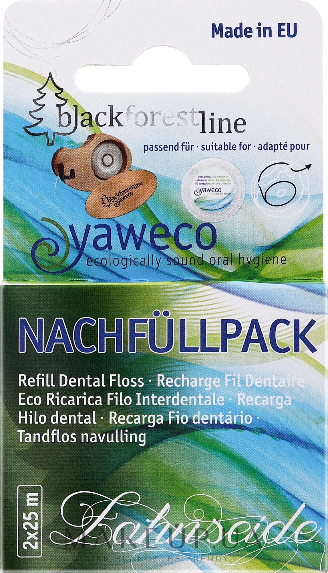 Натуральна зубна нитка, 2х25 м - Yaweco — фото 2шт