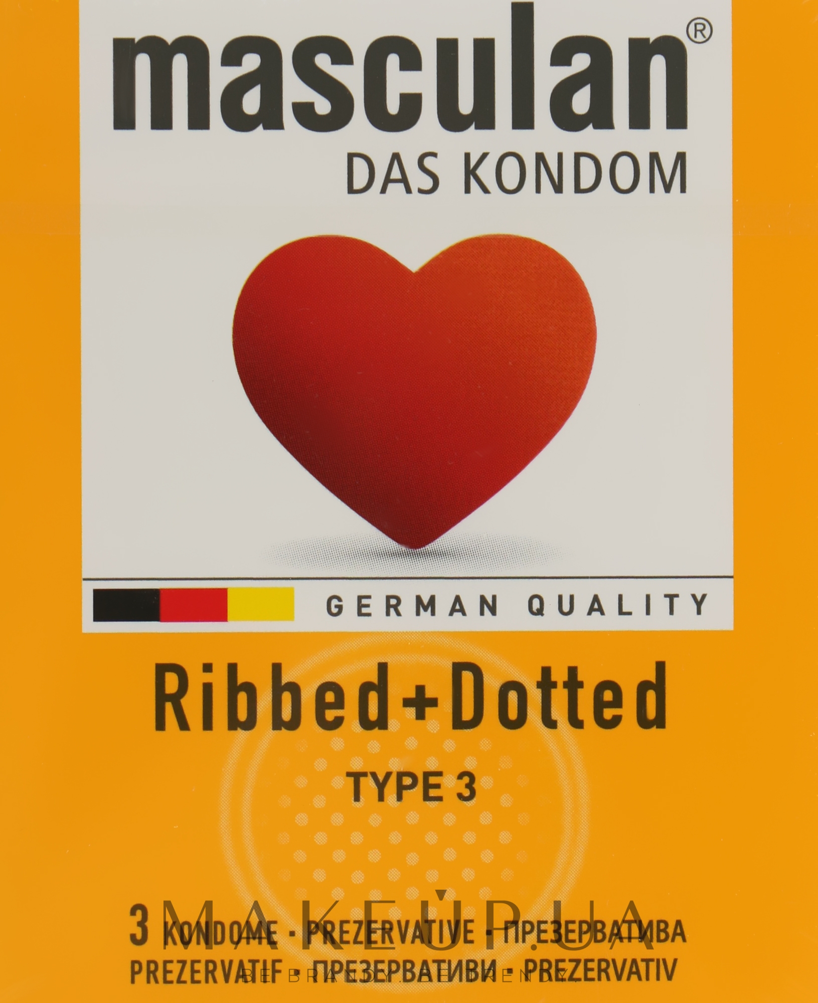 Презервативи "Ribbed+Dotted" - Masculan — фото 3шт