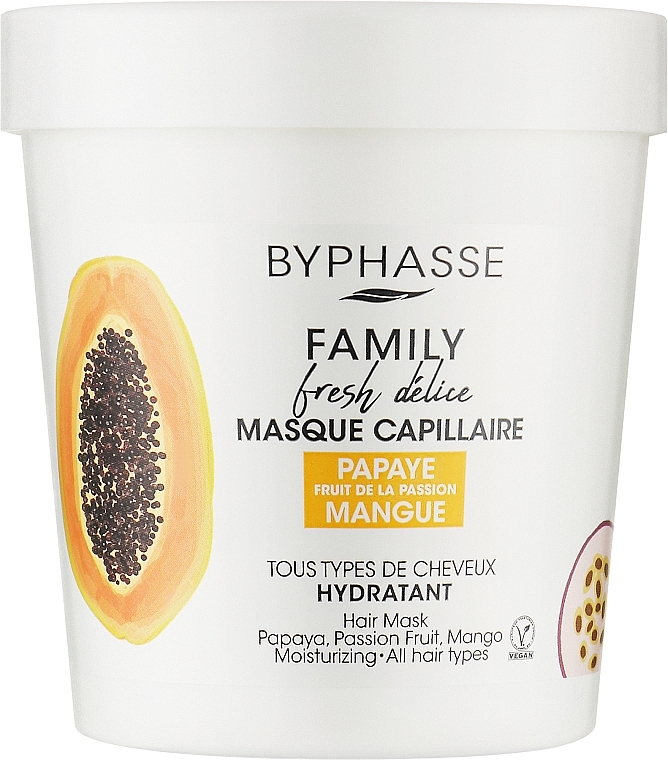 Маска для волосся з папаєю, маракуєю та манго - Byphasse Family Fresh Delice Mask