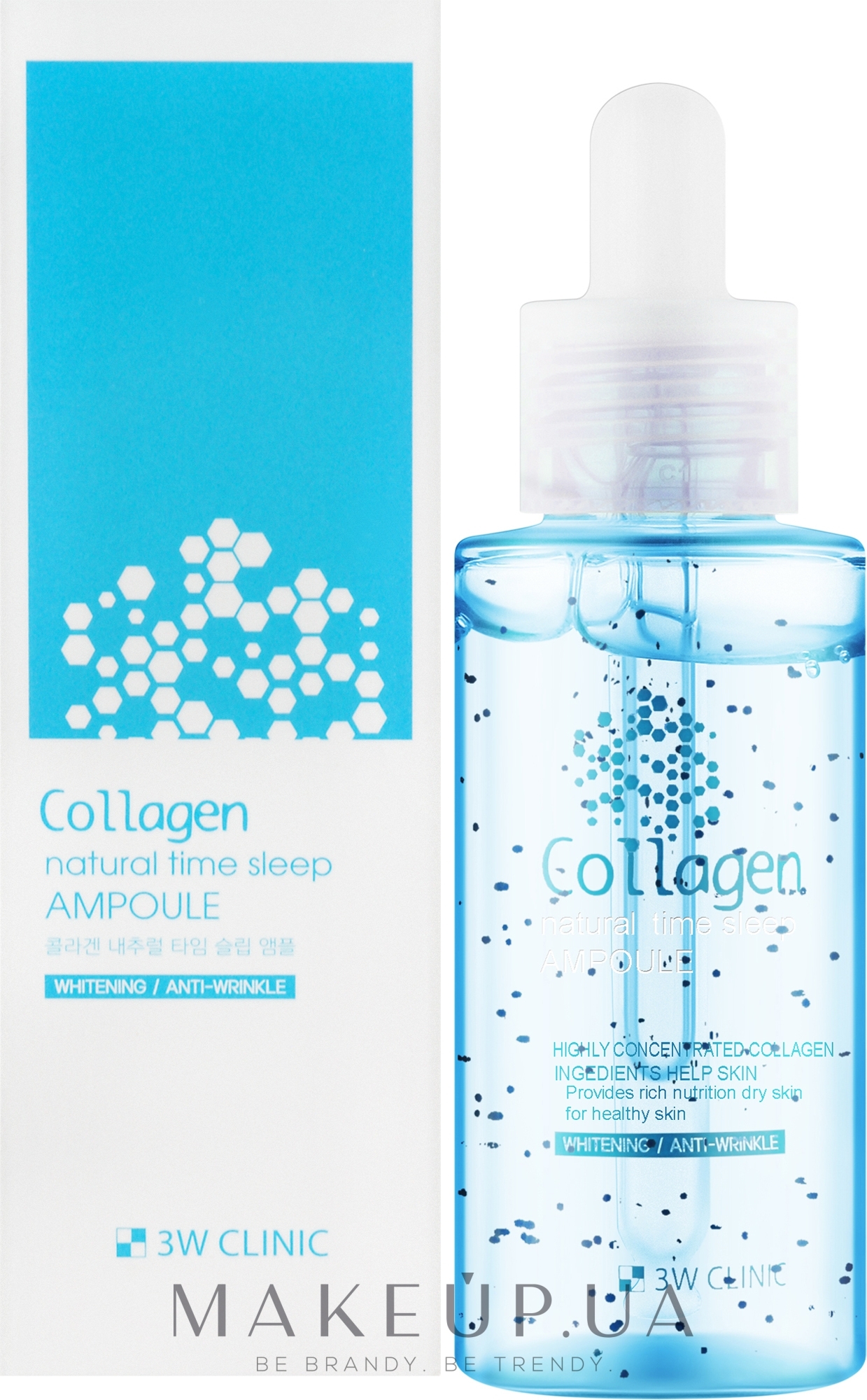 Антивікова нічна ампульна сироватка для обличчя - 3W Clinic Collagen Natural Time Sleep Ampoule — фото 60ml