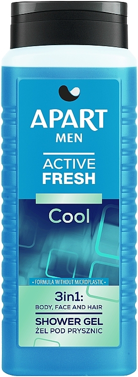 Освежающий гель для душа 3в1 - Apart Natural Men Active Fresh Cool Shower Gel — фото N1