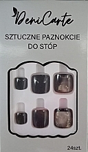 Парфумерія, косметика Тіпси для ніг, квадрат, 24 шт. - Deni Carte Nails 7257