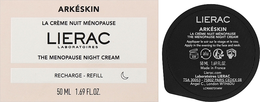 Нічний крем для обличчя - Lierac Arkeskin The Menopause Night Cream Refill (змінний блок) — фото N2