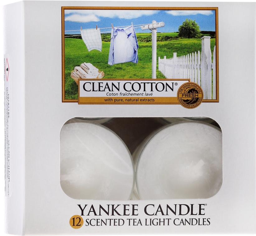 Чайные свечи "Чистый хлопок" - Yankee Candle Scented Tea Light Candles Clean Cotton — фото N2