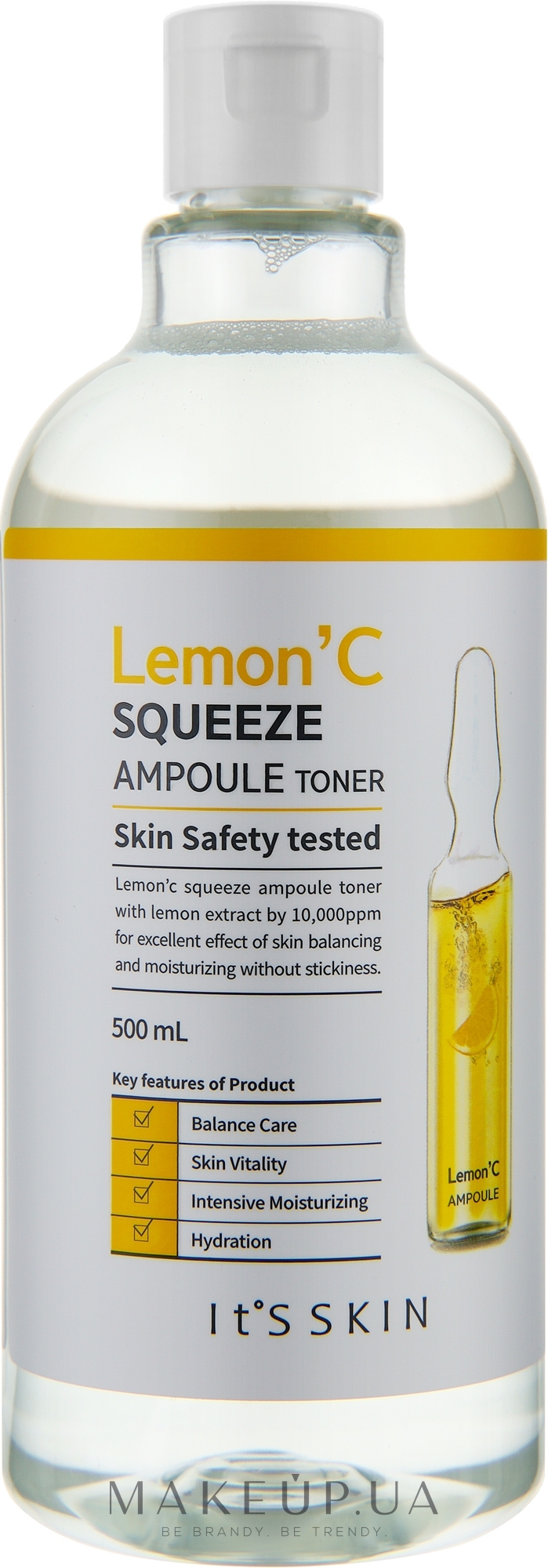 Тонік для обличчя з екстрактом лимона - It's Skin Lemon' C Squeeze Ampoule Toner — фото 500ml