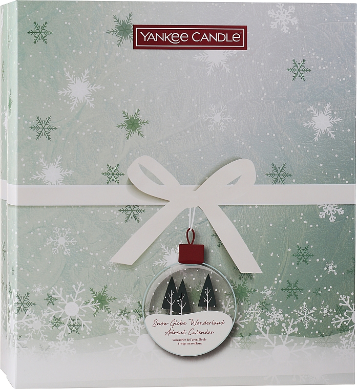 Адвент-календарь - Yankee Candle Snow Globe Wonderland Advent Calendar Book (candle/12x37g + candle/12x9.8g + candlestick) — фото N1