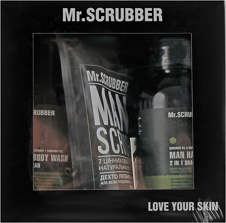 УЦЕНКА Набор - Mr.Scrubber "New Man Basic " (body/scr/100 g + sh/gel/265 ml + shm/265 ml) * — фото N2