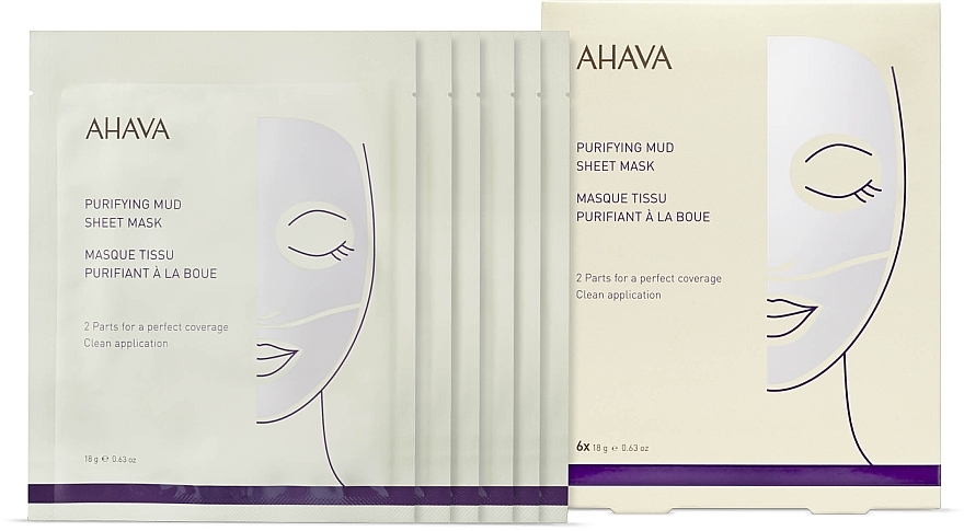 Очищувальна тканинна маска для обличчя - Ahava Purifying Mud Sheet Mask — фото N2