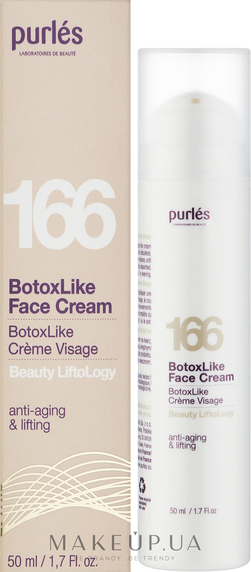 Ботоксоподобный крем для лица - Purles Beauty LiftoLogy 166 BotoxLike Face Cream — фото 50ml