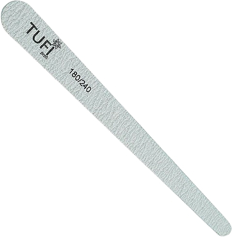 Пилочка для нігтів на поліуретановій основі 180/240, 17.8 см, сіра, 50 шт. - Tufi Profi Premium — фото N1