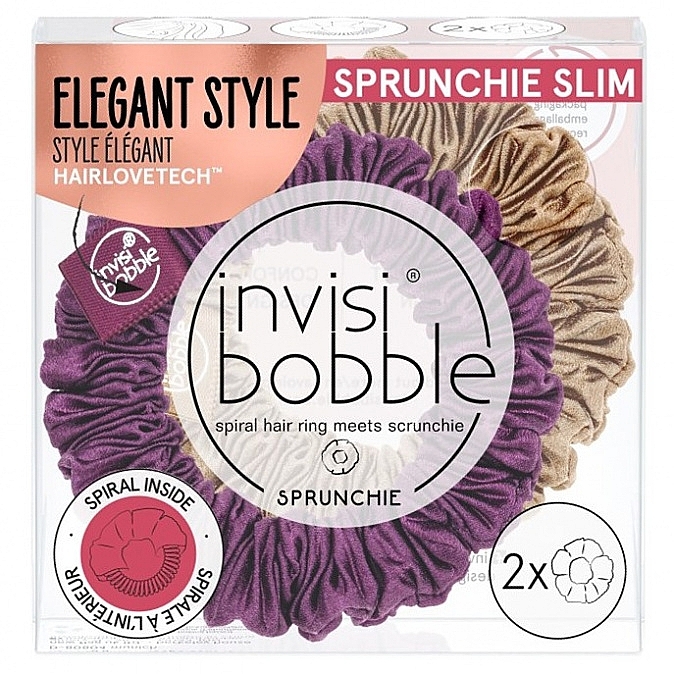 Набор резинок для волос, 2 шт - Invisibobble Sprunchie Slim The Snuggle Is Real — фото N1