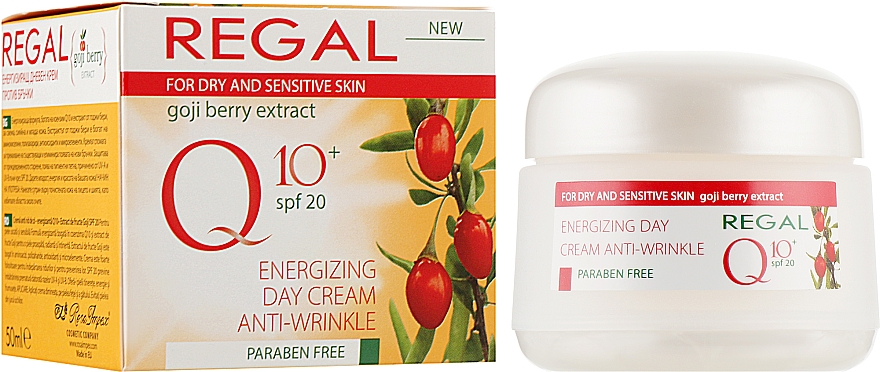 Энергетический дневной крем против морщин с экстрактом ягод годжи для сухой и чувствительной кожи - Regal Q10+ Energizing Day Cream Anti-Wrinkle — фото N1