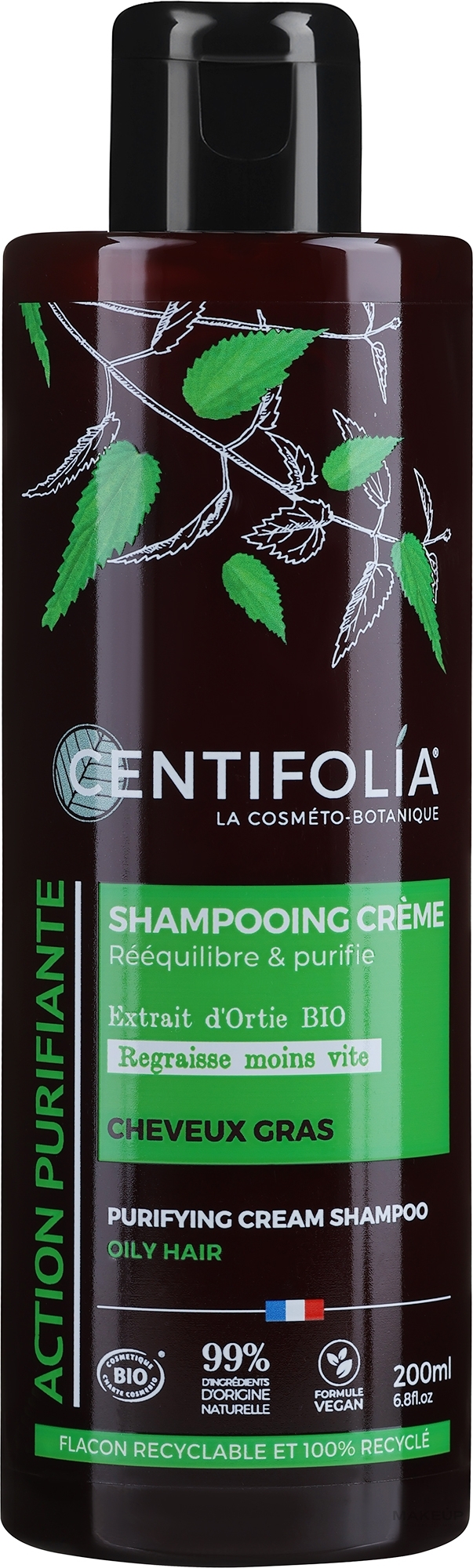 Крем-шампунь для жирных волос с зеленой глиной и крапивой - Centifolia Cream Shampoo Oily Hair — фото 200ml