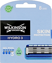 Набор сменных лезвий "Hydro 3", 8 шт. - Wilkinson Sword Hydro 3 Skin Protection Aloe — фото N1