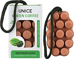 Натуральне масажне мило-скраб із зеленою кавою - Unice Green Coffee Massage Soap — фото N2