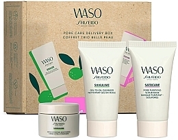 Духи, Парфюмерия, косметика Набор - Shiseido Waso Pore Care Delivery Box (scrub/mask/30ml + f/cleanser/30ml + f/cr/15ml)