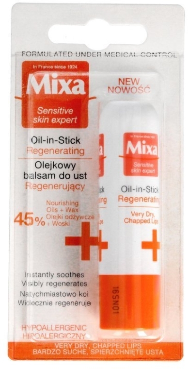 Бальзам для губ - Mixa Oil-in-Stick Lip Balm — фото N1