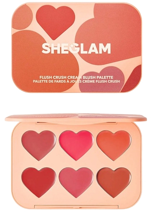 Палетка румян - Sheglam Flush Crush Cream Blush Palette-Cottage — фото N1