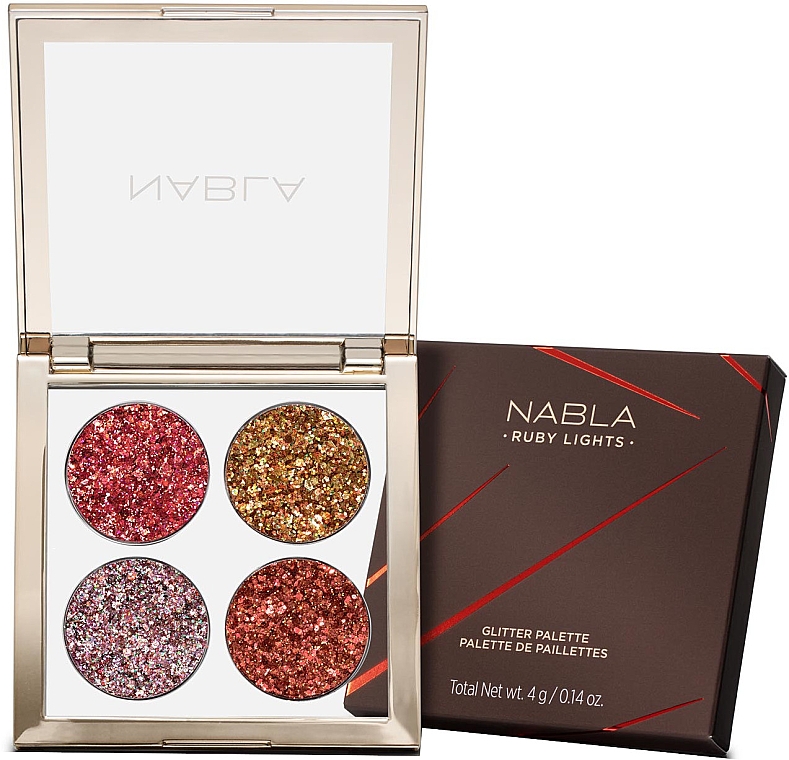 Палетка теней для век - Nabla Ruby Lights Collection Glitter Palette — фото N1