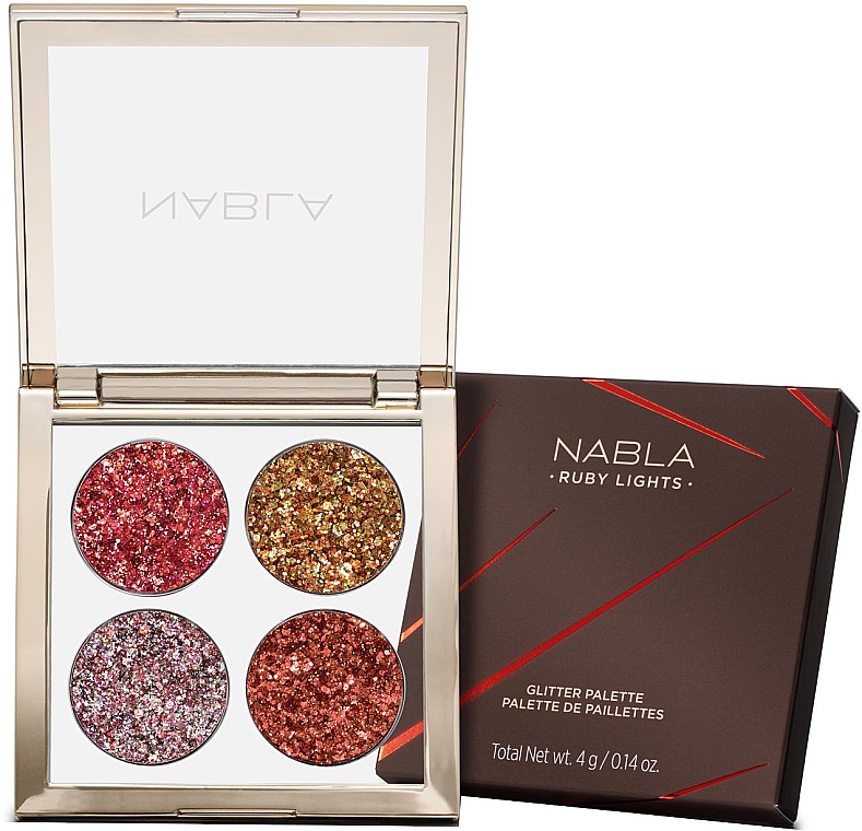 Палетка тіней для повік - Nabla Ruby Lights Collection Glitter Palette — фото N1