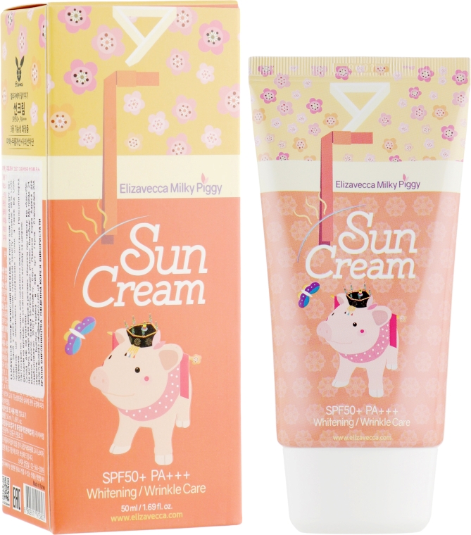 Солнцезащитный крем SPF 50+ - Elizavecca Face Care Milky Piggy Sun Cream SPF 50+