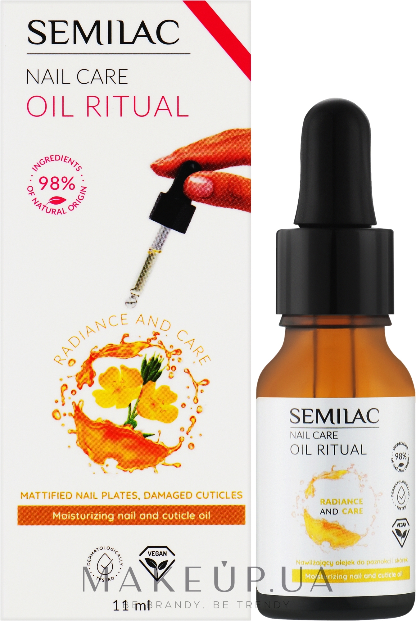 Зволожувальна олія для нігтів і кутикули - Semilac Nail Care Oil Ritual — фото 11ml