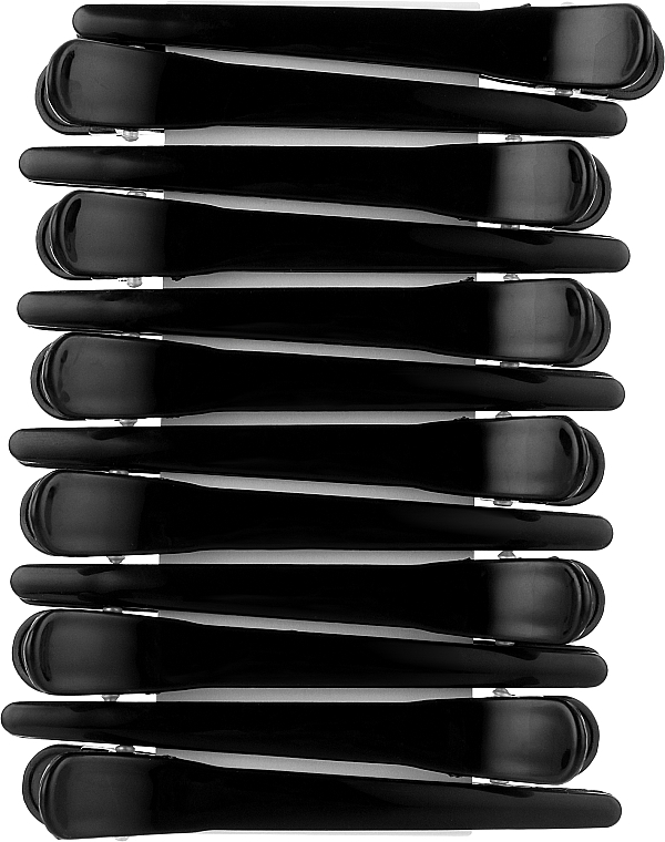 Затискач для волосся пластиковий, чорний - Tico Professional — фото N3