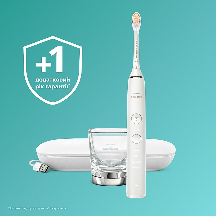 Электрическая звуковая зубная щетка с приложением, белая - Philips Sonicare DiamondClean Smart HX9911/19 — фото N8